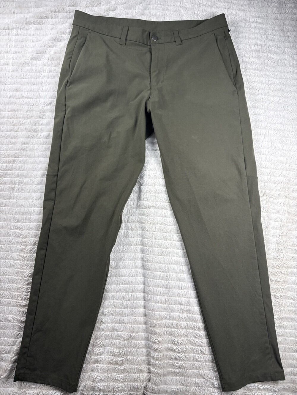 Lululemon Commission Pant Mens 34x28” Dark Olive Stretch Golf Chino Athleisure